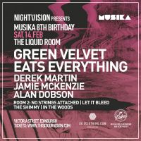 Nightvision presents Musika 8th Bday with Green Velvet + more at The Liquid Room