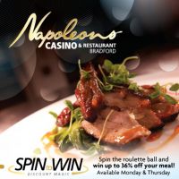 Spin To Win Discount Magic at Napoleons Casino And Restaurant Bradford